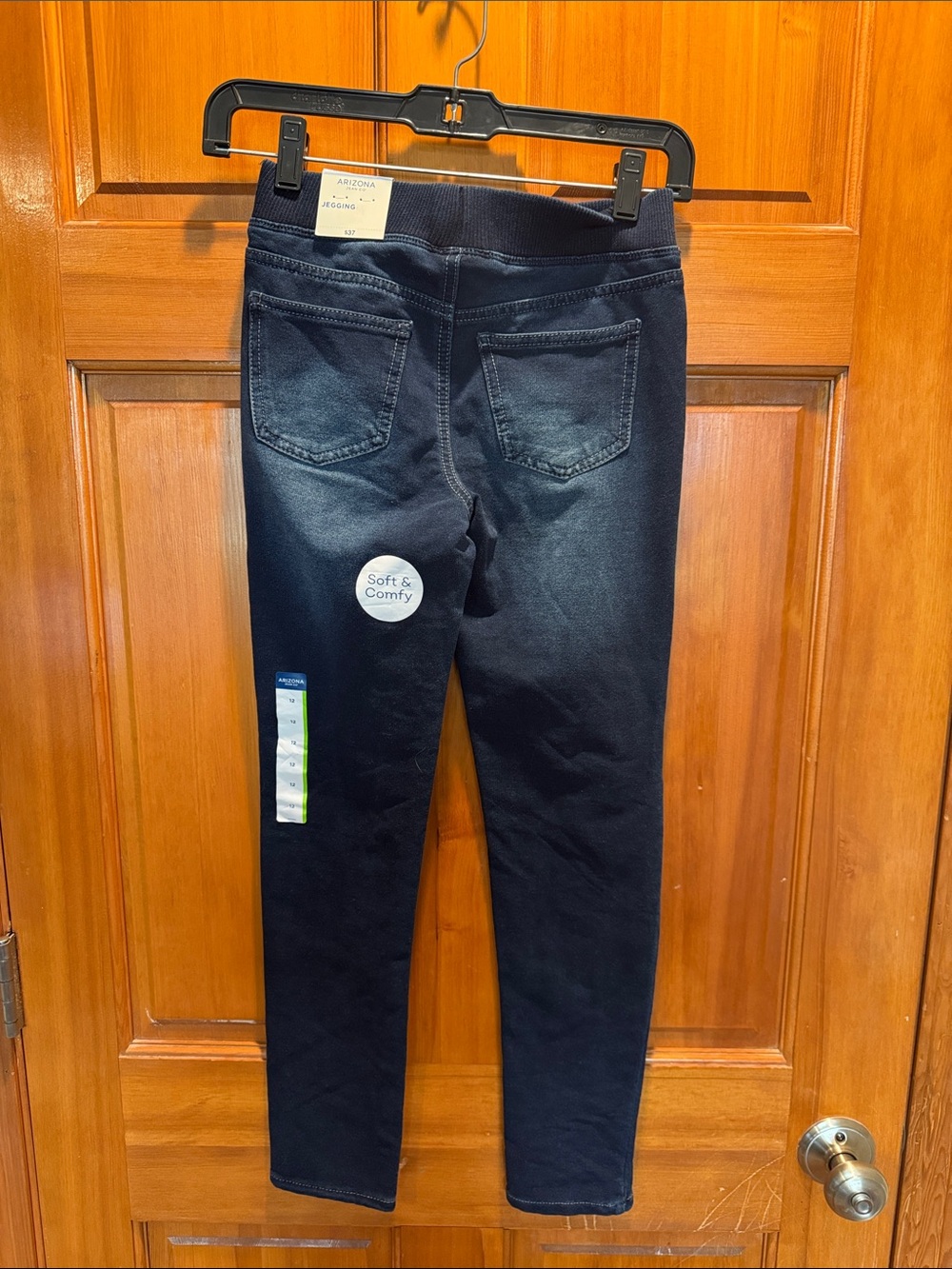 Arizona Jean Company Girls Pull On Denim Stretch Jeggings Dark Wash with Pockets
